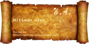 Wittman Alex névjegykártya