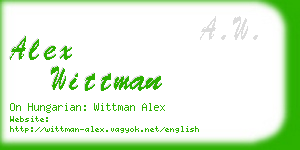 alex wittman business card